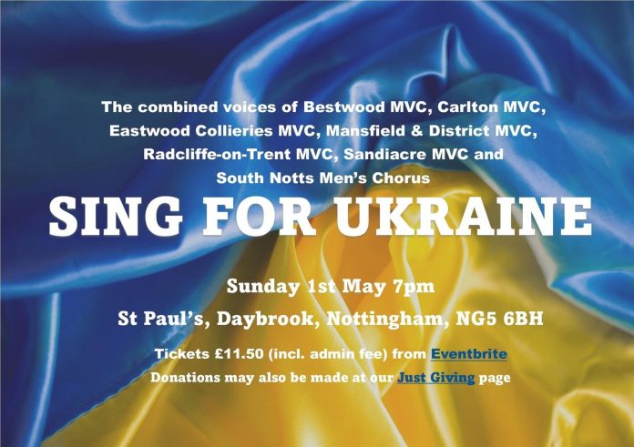 Concert for Ukraine by seven local choirs is not to be missed with more than 100 voices raised
